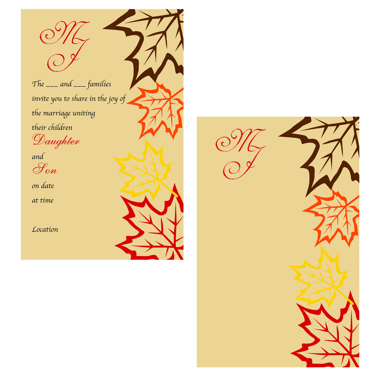 Fall Wedding Invitation